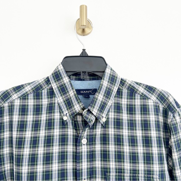 GANT Men's Wilmington Poplin Tartan Plaid Regular Fit Button Down Shirt Medium - Picture 2 of 7
